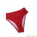 VamJump Women's Ruffle Cap Sleeve Tie Front High Waisted 2PCS Swimsuit Red B07PB9T78X